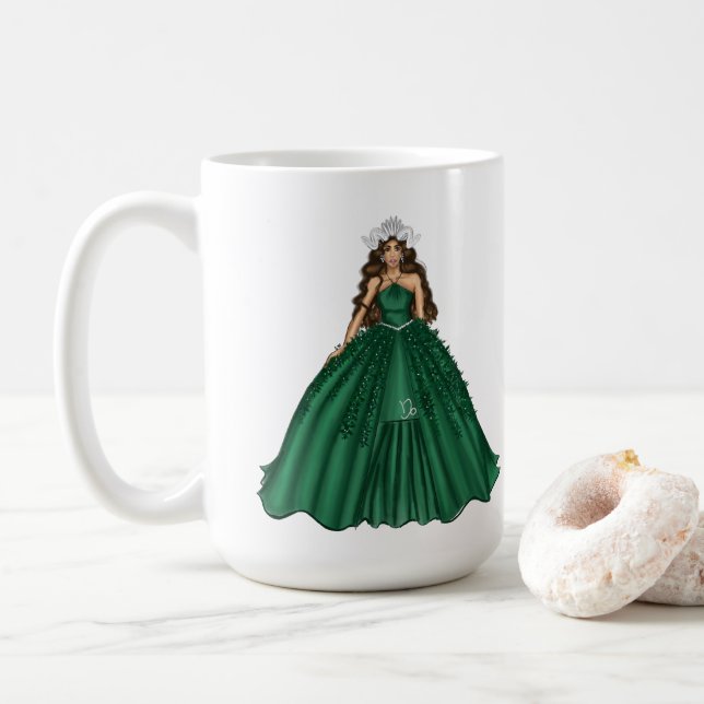 Caneca De Café Texto Personalizado da Deusa do Capricórnio Femini (Com Donut)