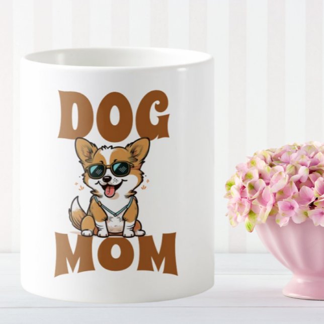 Caneca De Café Texto Personalizado da Mãe do Cachorro Personaliza (Criador carregado)