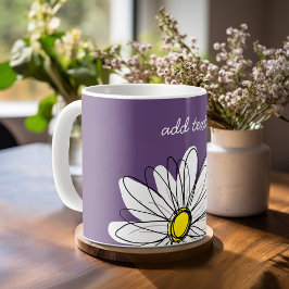 Caneca De Café Texto Personalizado da Margarida Esbranquiçada e A