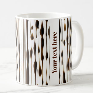 Caneca De Café texto personalizado das listras verticais de café