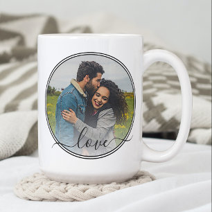 Caneca De Café Texto Personalizado de Citação de Amor Simples de