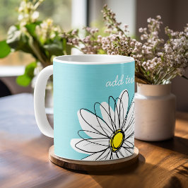 Caneca De Café Texto Personalizado de Margarida Esbranquiçada e A