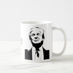 Caneca De Café Texto Personalizado de Silhueta de Imagem de Trump