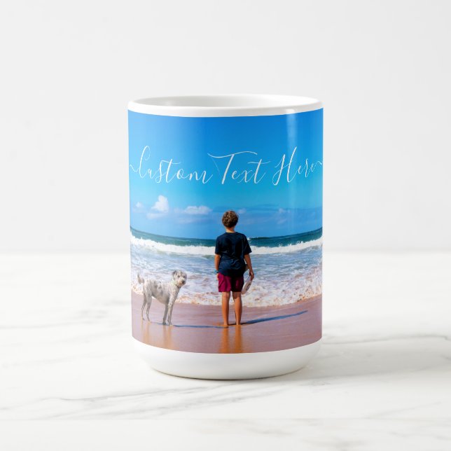 Caneca De Café Texto Personalizado Do Café Da Foto Pet (Centro)