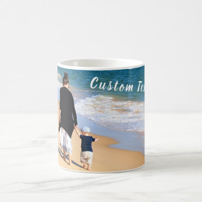 Caneca De Café Texto Personalizado Do Seu Café Fotográfico (Centro)