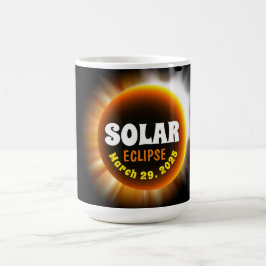 Caneca De Café Texto Personalizado do Solar Eclipse 3/29/2025