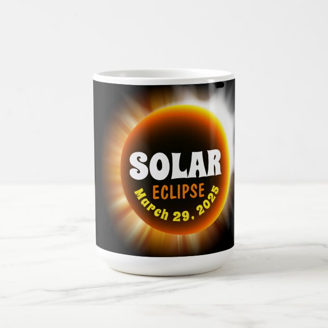 Caneca De Café Texto Personalizado do Solar Eclipse 3/29/2025 (Centro)