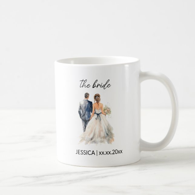 Caneca De Café Texto personalizado e nome Casamento  (Direita)