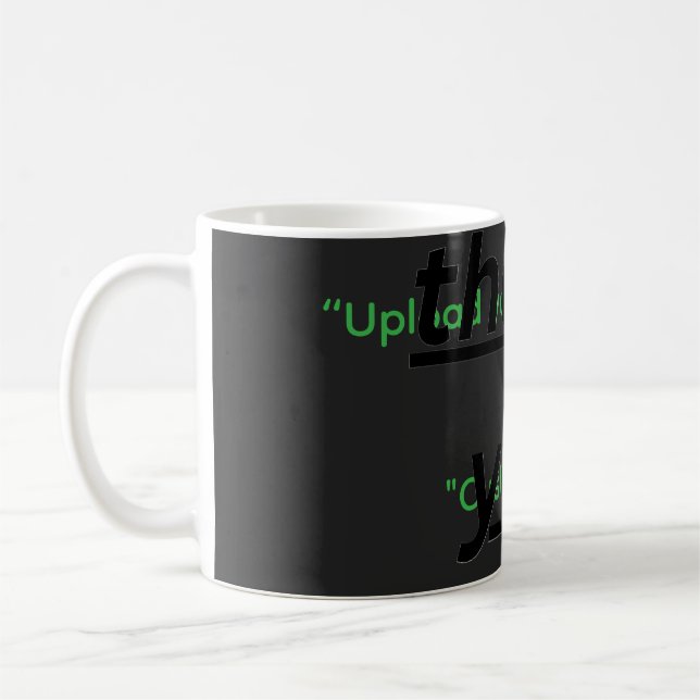 Caneca De Café Texto Personalizado & Envie Sua Foto Personalizada (Esquerda)
