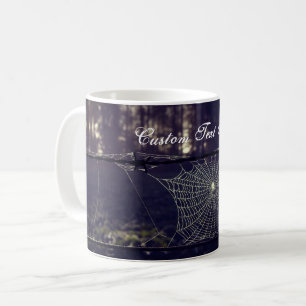 Caneca De Café Texto Personalizado/ Fall Spooky Woods Creepy Spid