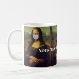 Caneca De Café Texto Personalizado - Impressão de Mona Lisa com A