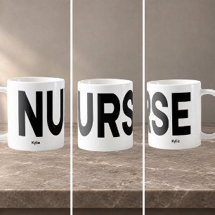 Caneca De Café Texto Personalizado para Enfermeira