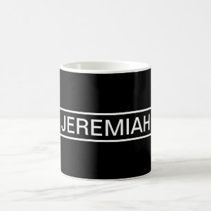 Caneca De Café Texto Personalizável Preto e Branco Moderno e Ou