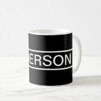 Texto personalizável | Preto e Branco Moderno Negr