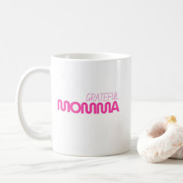 Caneca De Café Texto Rosa Dia de as mães da Mãe Grata