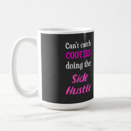 Caneca De Café Texto Rosa Neon Cooties De Hustle Lateral