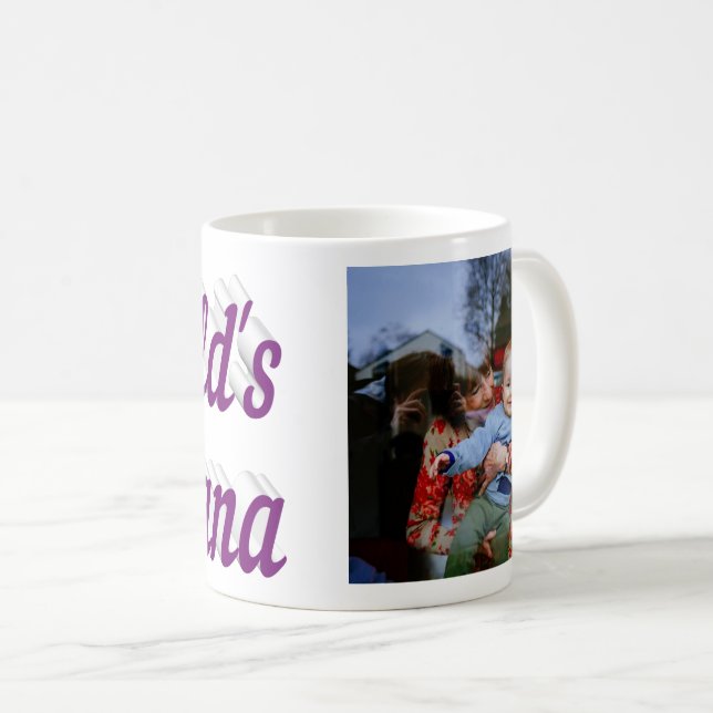 Caneca De Café Texto roxo da Nana Coffee Mug (Frente Esquerda)
