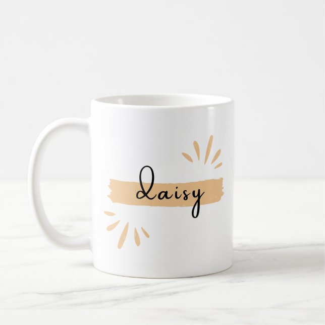 Caneca De Café Texto simples "margarida" Padrão de Taça de café (Esquerda)