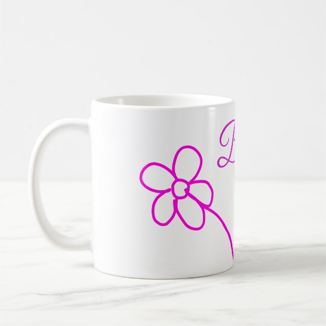 Caneca De Café Texto simples minimalista rosa para damas de honra (Esquerda)