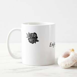 Caneca De Café texto simples personalizado de flor