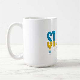 Caneca De Café Texto St. Lucia Drip | Design de bandeira caribenh