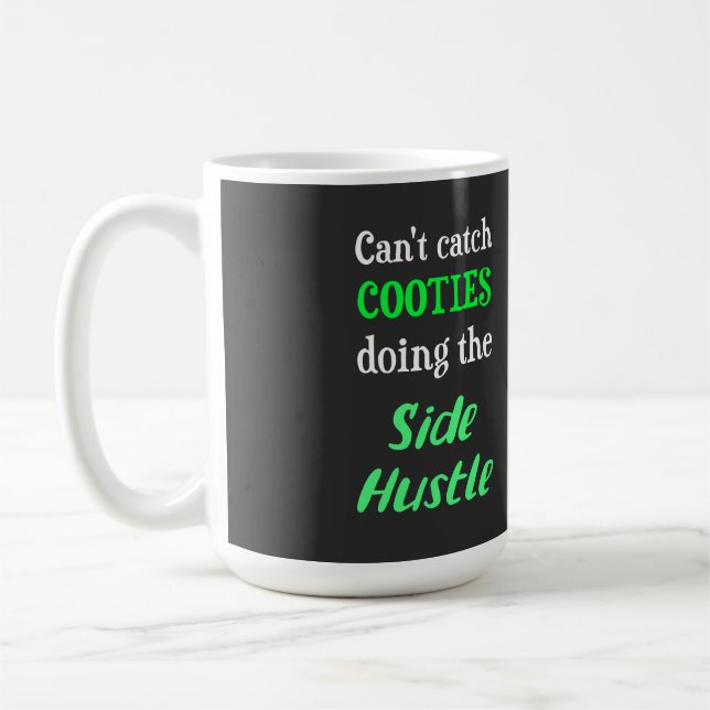 Caneca De Café Texto Verde de Neon-line das Cooties de Hustle Lat (Esquerda)