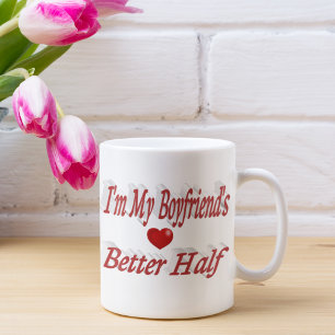 Caneca De Café texto vermelho de citação engraçada namorado
