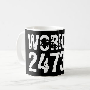 Caneca De Café Texto vestido e arranhado Workout 247365 branco