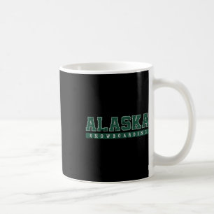 Caneca De Café Texto Vintage Verde do Alaska Snowboard