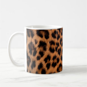 Caneca De Café Textura da pele do leopardo: Prato de mancha-leopa
