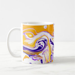 Caneca De Café Textura de arte fluida: tintas giratórias.
