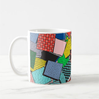 Caneca De Café Textura de blocos de Abstrato desenhados à mão
