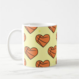 Caneca De Café Textura De Bola De Basquete Em Padrão De Forma Car