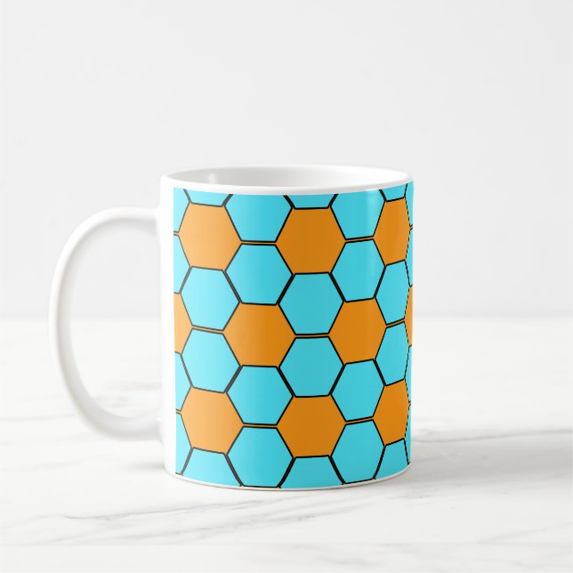Caneca De Café Textura de bola de futebol / futebol - laranja e a (Esquerda)