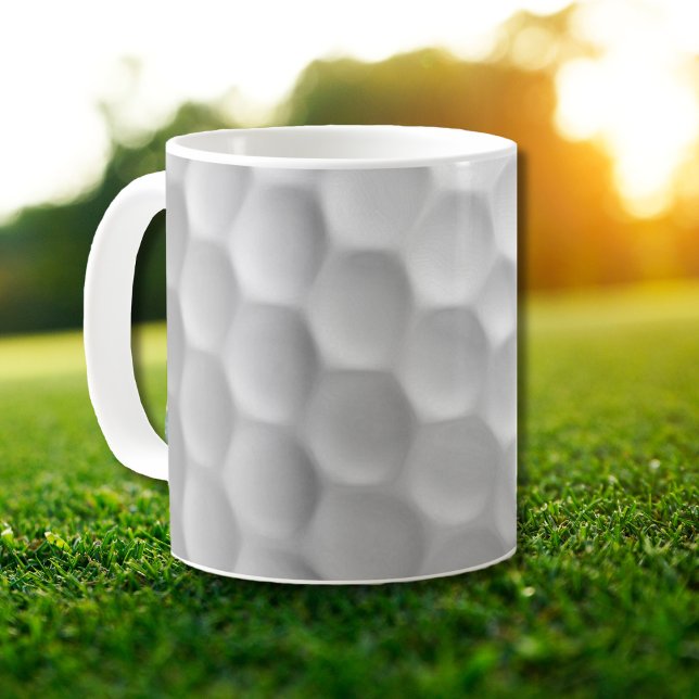 Caneca De Café Textura de Bola de Golfe Branca Com Alvéolos (Criador carregado)