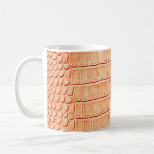 Caneca De Café Textura de couro de crocodilo castanho-claro