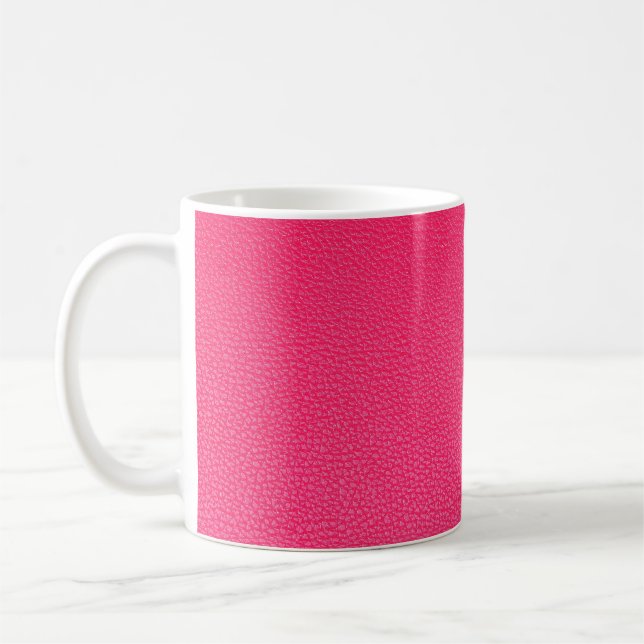 Caneca De Café Textura de couro rosa (Esquerda)