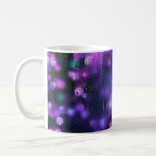 Caneca De Café textura de fundo abstrato roxa (Esquerda)