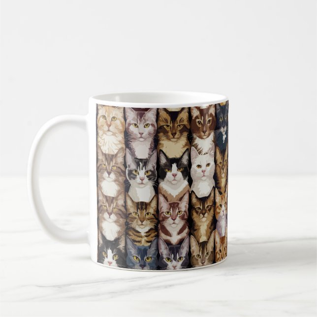Caneca De Café Textura de gatos (Esquerda)