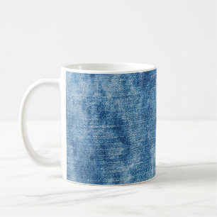 Caneca De Café Textura de jeans de denim azul