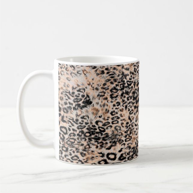 Caneca De Café Textura de leopardo, padrão de impressão de animai (Esquerda)