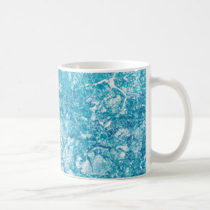 Caneca De Café Textura de mármore azul e branco