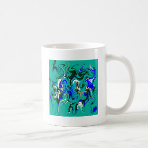 Caneca De Café Textura de mármore de turquesa
