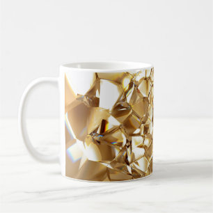 Caneca De Café Textura de ouro de abstrato de 3D.