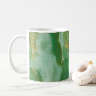 Caneca De Café Textura de pedra branca e verde