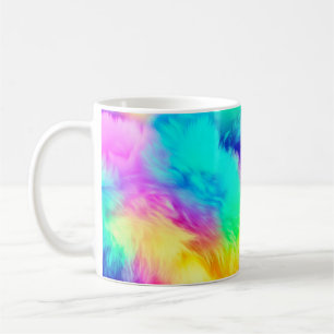Caneca De Café Textura de Pelo Fofinho Arco-íris Vibrante-75201