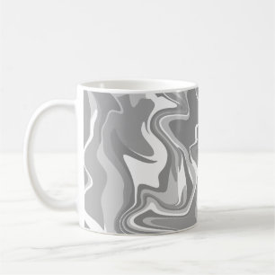 Caneca De Café Textura de Redemoinho de Mármore Abstrato - Tons C