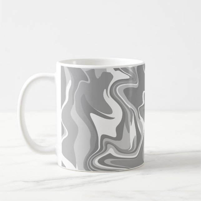 Caneca De Café Textura de Redemoinho de Mármore Abstrato - Tons C (Esquerda)