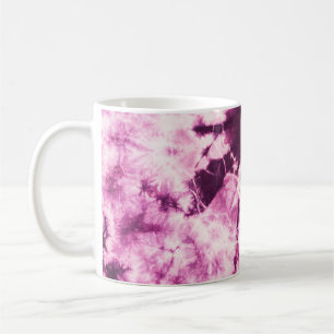 Caneca De Café Textura de Tie Dye Batik Roxo