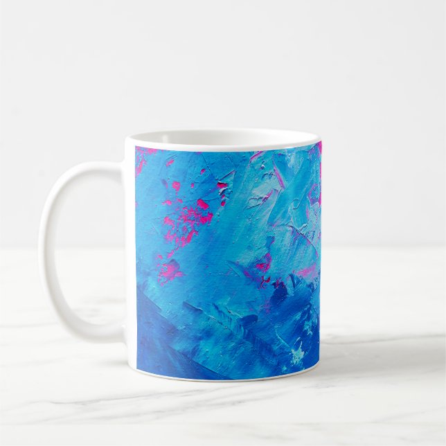 Caneca De Café Textura de tinta de óleo de abstrato na canvas, fu (Esquerda)